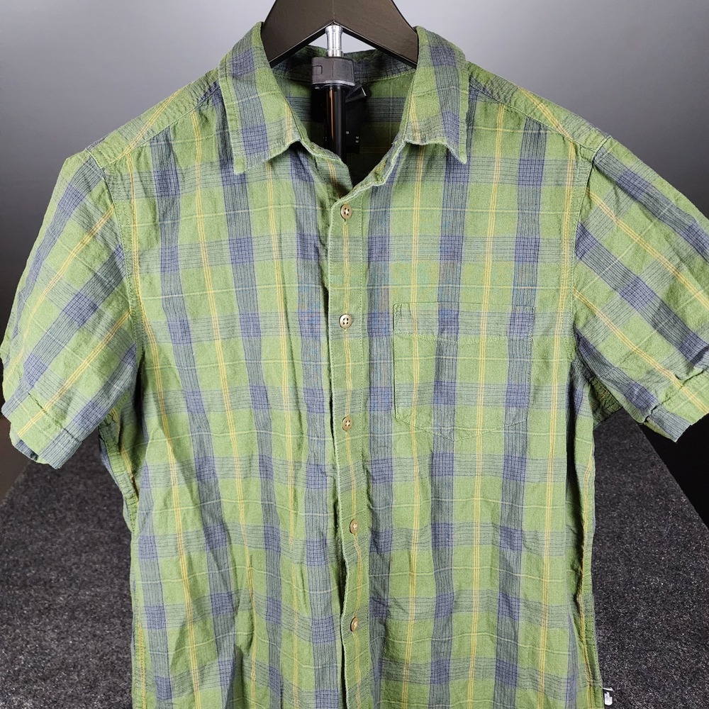The North Face Green Baytrail Plaid Men's M Short Sleeve Button Up‎ Camp Shirt